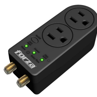 Forza Power Technologies - Automatic voltage regulator - Forza Voltage Protector FVP-0200C Coaxial 2 Out 110V US Plug