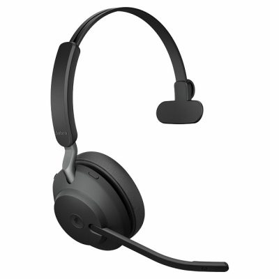 Jabra Evolve2 65 MS Mono - Auricular - en oreja - convertible - Bluetooth - inalámbrico - USB-A - aislamiento de ruido - negro - Certificado para Equipos de Microsoft