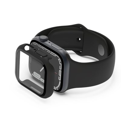 Belkin SCREENFORCE TemperedCurve - Amortiguador para reloj inteligente - protector de pantalla - policarbonato, cristal templado (9H) - negro - para Apple Watch (40 mm, 41 mm)