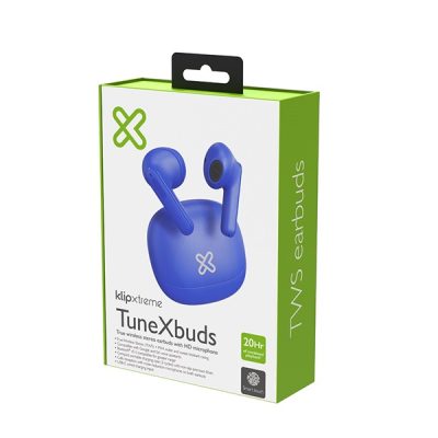 Klip Xtreme - KTE-007BL - True wireless earphones - Para Home audio / Para Portable electronics / Para Tablet / Para Cellular phone - Wireless - Touch - 26Hrs Blue
