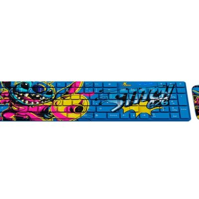 Xtech - Keyboard and mouse set - Spanish - Wireless - 2.4 GHz - Stitch Design - Disney XTK-D312ST