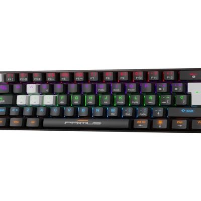 Primus Gaming - Keyboard - Wired - Spanish - USB 2.0 - Ergonomic Design - Black & white