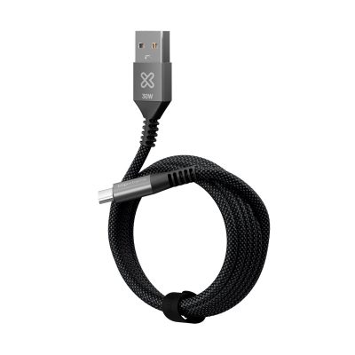 Klip Xtreme - USB cable - 24 pin USB-C - 9 pin USB Type A - 3 m - Black - 30W Braided Fast charging