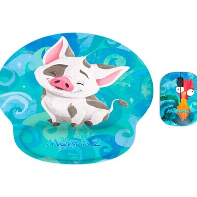 Xtech - XTM-DKT4MO - Mouse and mouse pad kit - 2.4 GHz - Wireless - Moana 2 KT4MO - Disney Moana 2 Pua and Hei Hei