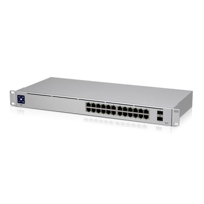 Ubiquiti UniFi Switch USW-24 - Conmutador - Gestionado - 24 x 10/100/1000 + 2 x Gigabit SFP - montaje en rack, sobremesa
