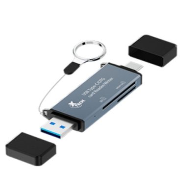 Xtech XTC-580 - Card reader - SD / MicroSD - USB 3.0/USB-C - OTG card reader